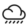 Cloudy Weather icon. Cloud with rain vector illustration Royalty Free Stock Photo