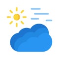 Cloudy weather icon in flat style vector design Royalty Free Stock Photo