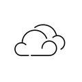 Cloudy weather. Pixel perfect, editable stroke simple line icon