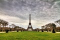 Cloudy winter Eiffel tower Royalty Free Stock Photo