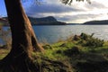 Galiano Island, Montague Harbour Marine Provincial Park, Cloudy Winter Sunset over Trincomali Channel, British Columbia, Canada Royalty Free Stock Photo