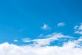 Clould on vast bright blue sky background and space Royalty Free Stock Photo