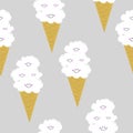 Clounds Cream Vector Pattern Seamless