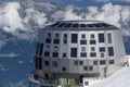 Clouse-up view of Refuge Du Gouter 3835 m, The popular starting point for attempting the ascent of Mont Blanc , France Royalty Free Stock Photo