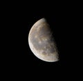 Clouseup shot of the quarter moon