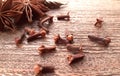 Clove buds on a wood table