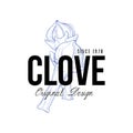 Clove logo original design since 1978, aromatic culinary spice emblem vector Illustration on a white background