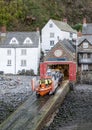 CLOVELLY, DEVON, ENGLAND - MAY 2 2023: The RNLI lifeboat station at Clovelly, in North Devon, England. Royalty Free Stock Photo