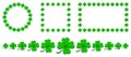 Clover border set. Shamrock four leaf frame set. Vector empty background collection