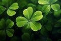 Clover celebration St Patricks Day background adorned with clover leaves