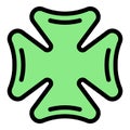 Clover celtic icon color outline vector