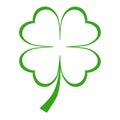 Clover icon with four leaf Royalty Free Stock Photo