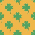 Clover seamless pattern. Green floral element. St. Patrick`s day background. Royalty Free Stock Photo