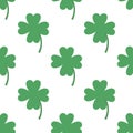 Clover seamless pattern. Green floral element. St. Patrick`s day background. Royalty Free Stock Photo