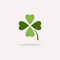 Clover. Color icon with shadow. Spring vector illustration