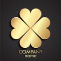 Clover 3d golden logo