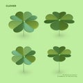 Clover 3D Rendering Collection, suitable for St. Patrick`s Day