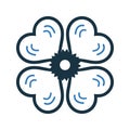 Clover, design, four leaf icon. Glyph style vector EPS