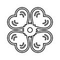 Clover, design, four leaf outline icon. Line art vector