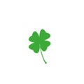 Clover flat icon on white background . Four leaf clover isolated on white, illustration for St. Patrick`s day Royalty Free Stock Photo