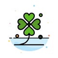 Clover, Four, Ireland, Irish, Lucky Abstract Flat Color Icon Template