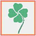 Clover Four Leaf Cross Stitch, Four Leaf Clover