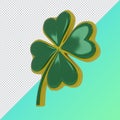 Clover with four leafs., st patrick`s day symbol 3d render., clipping paht
