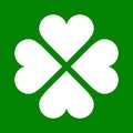 Clover with four leaves icon. Saint Patrick