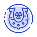 Clover, Golden, Horseshoe, Luck Blue Dotted Line Line Icon