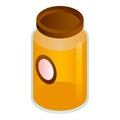 Clover honey jar icon, isometric style