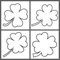 Clover icon, St Patricks Day symbol, outline design template, four leaf, vector illustration