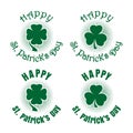 Clover icons set. Celebration symbol for St. Patricks Day