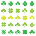 Clover icons set on white background for graphic and web design. Simple vector sign. Internet concept symbol for website Royalty Free Stock Photo