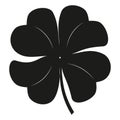 clover leaf black outline shamrock. isolated on a white background, design element, flat illustration, icon