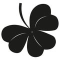 clover leaf black outline shamrock. isolated on a white background, design element, flat illustration, icon