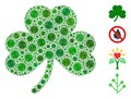 Clover Leaf Collage of Covid Virus Elements