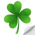 Clover Leaf cut out on Transparent background. St. Patrick's Day isolated green icon. PNG Royalty Free Stock Photo