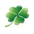 Clover leaf with drops of water