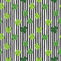 Clover leaf hand drawn doodle seamless pattern vector illustration. St Patricks Day symbol, Irish lucky shamrock background Royalty Free Stock Photo