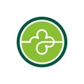 Clover leaf logo icon design template elements, circle shape symbol, line art style vector illustration Royalty Free Stock Photo