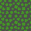 Clover leaf seamless pattern vector illustration. St Patrick`s Day symbol, Irish lucky shamrock background Royalty Free Stock Photo