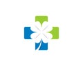 Clover leaf silhouette in the medical symbol