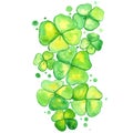 Clover leaves bush watercolor illustration . Royalty Free Stock Photo