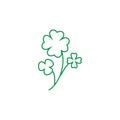 Clover leaves icon vector. Saint Patrick Day illustration sign. leprechaun symbol or logo. Royalty Free Stock Photo