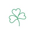 Clover leaves icon vector. Saint Patrick Day illustration sign. leprechaun symbol or logo. Royalty Free Stock Photo