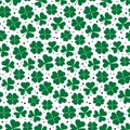 Clover leaves seamless pattern. Green Shamrock repetitive background. Royalty Free Stock Photo