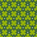 Clover leaves seamless pattern. Green Shamrock spring background. Royalty Free Stock Photo