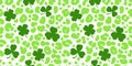 Clover leaves seamless pattern. Shamrock vector background for Irish St. Patrick Day. Spring holiday illustration with Royalty Free Stock Photo