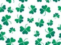 Clover leaves seamless pattern. St. Patrick`s Day, Irish holiday. Background for greeting card, wrapping paper, promotional Royalty Free Stock Photo
