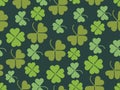 Clover leaves seamless pattern. St. Patrick`s Day, Irish holiday. Background for greeting card, wrapping paper Royalty Free Stock Photo